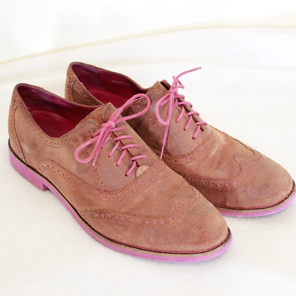 pink wingtip shoes